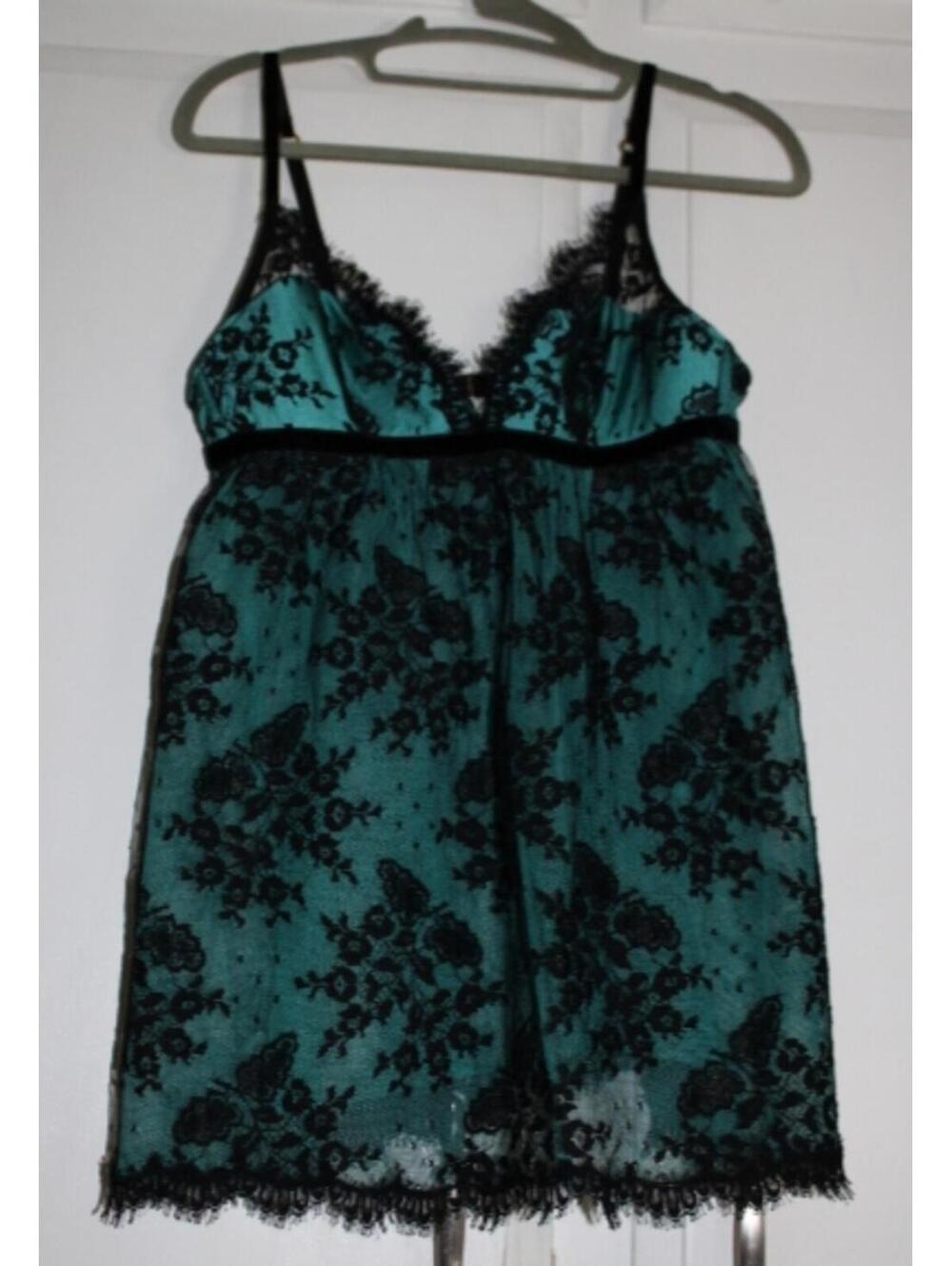 Victoria’s Secret Teal & Black Lace Babydoll